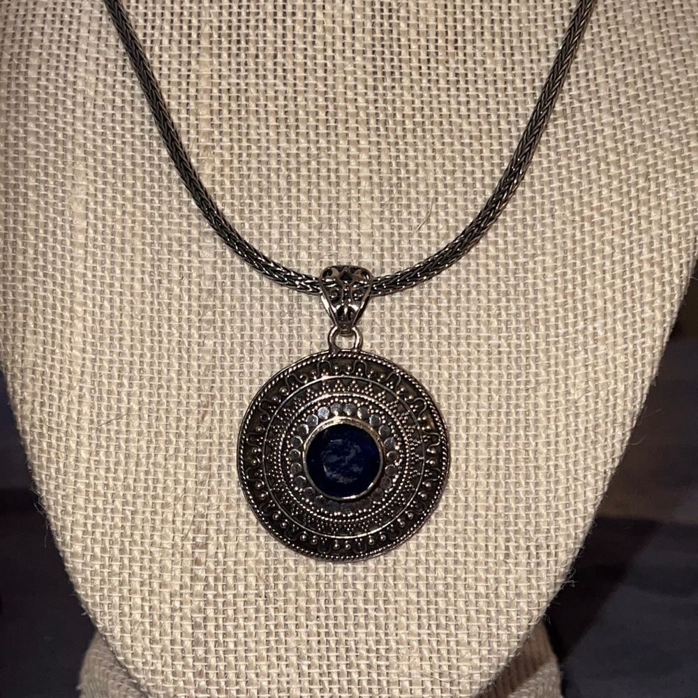 Sterling silver sapphire pendant